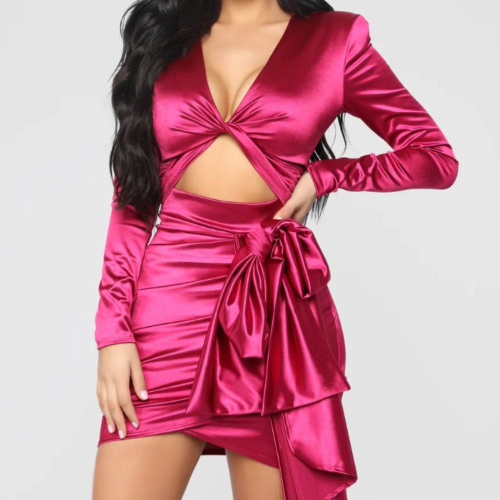 Twenty Fun Satin Dress - Pink